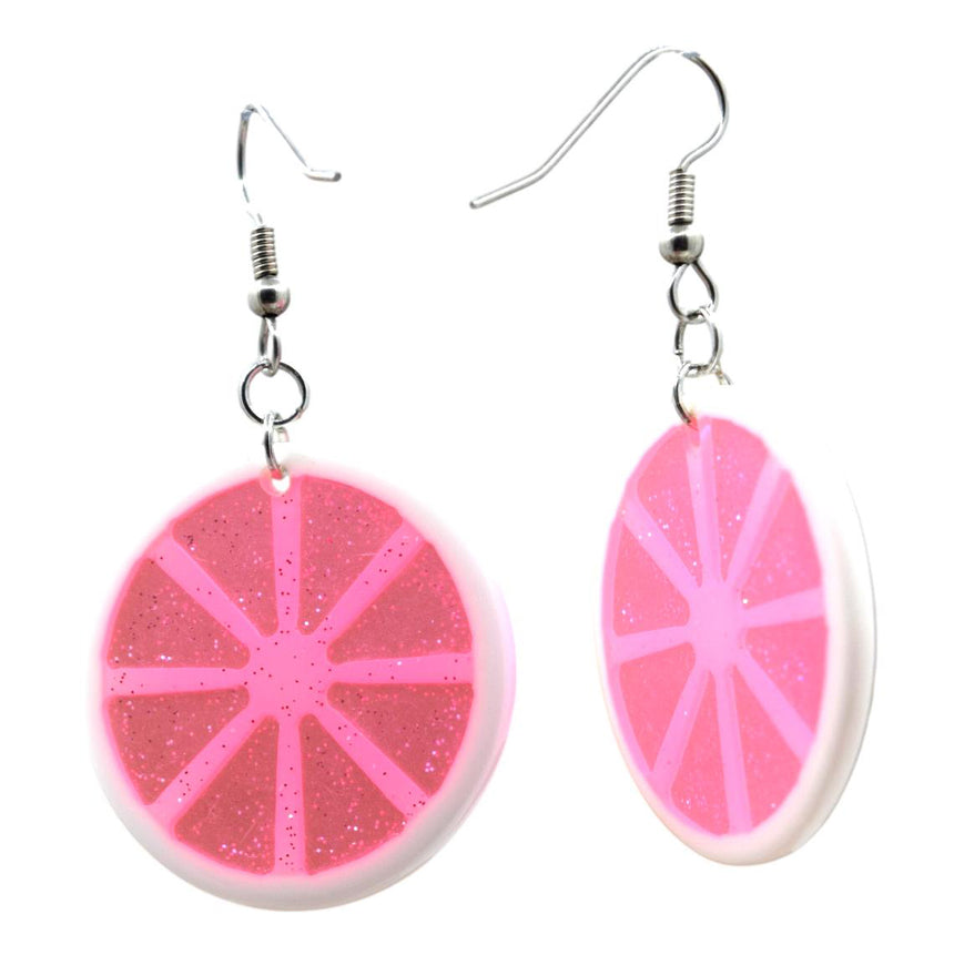 Tiny Scale Shield Earrings in Hot Pink – metalsandpieces